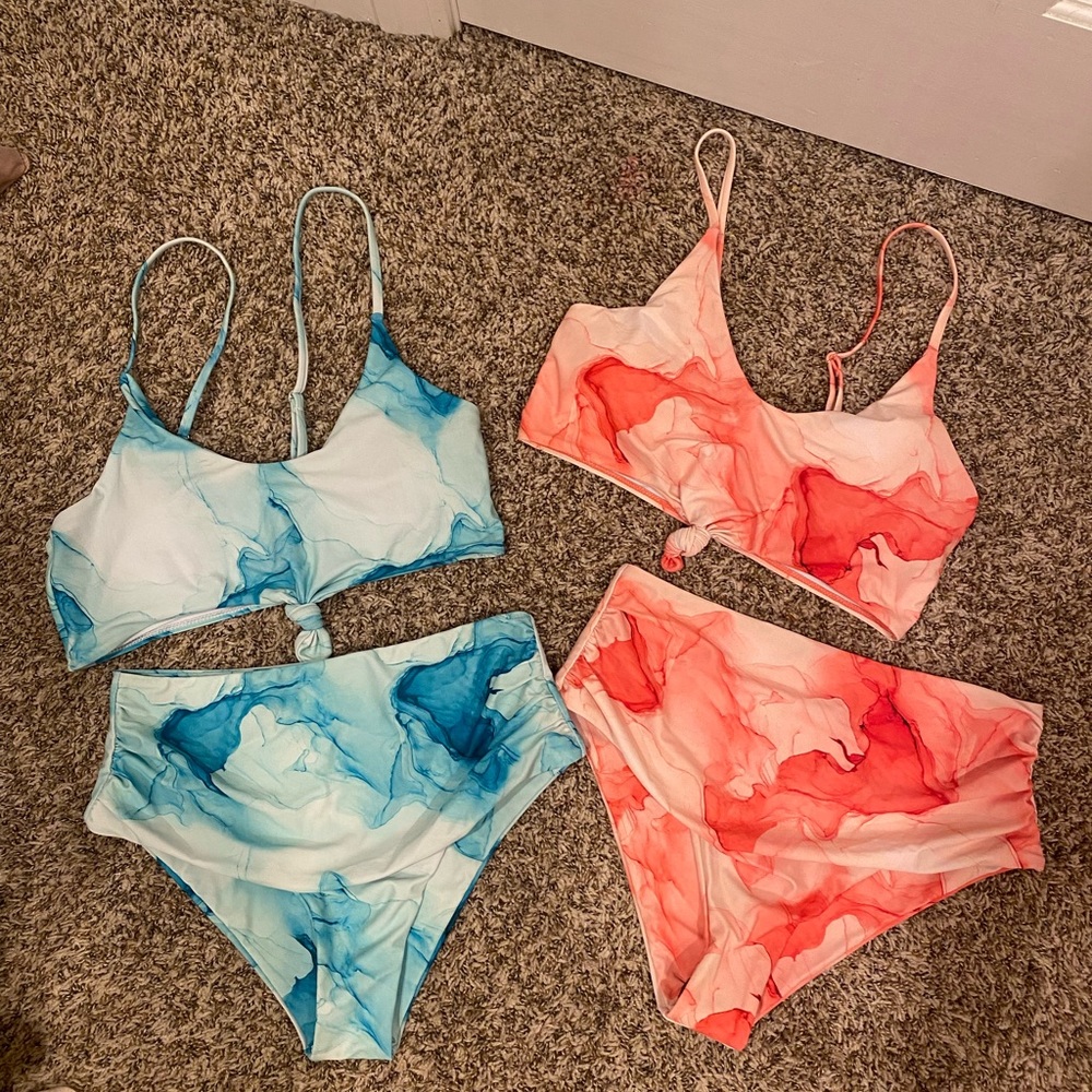 SHEIN high waisted bathing suits-gorgeous colors! Never worn!